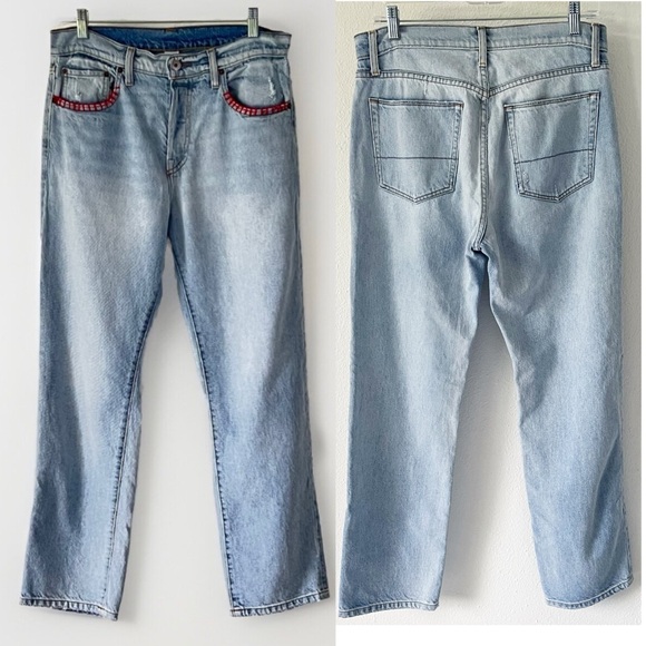 NSF HANK Blanket Stitch 5 Pocket Light Wash Denim Reflection Wash Jeans Size 28 - Picture 5 of 12